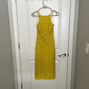 Yellow Zara Sleveless Midi Dress